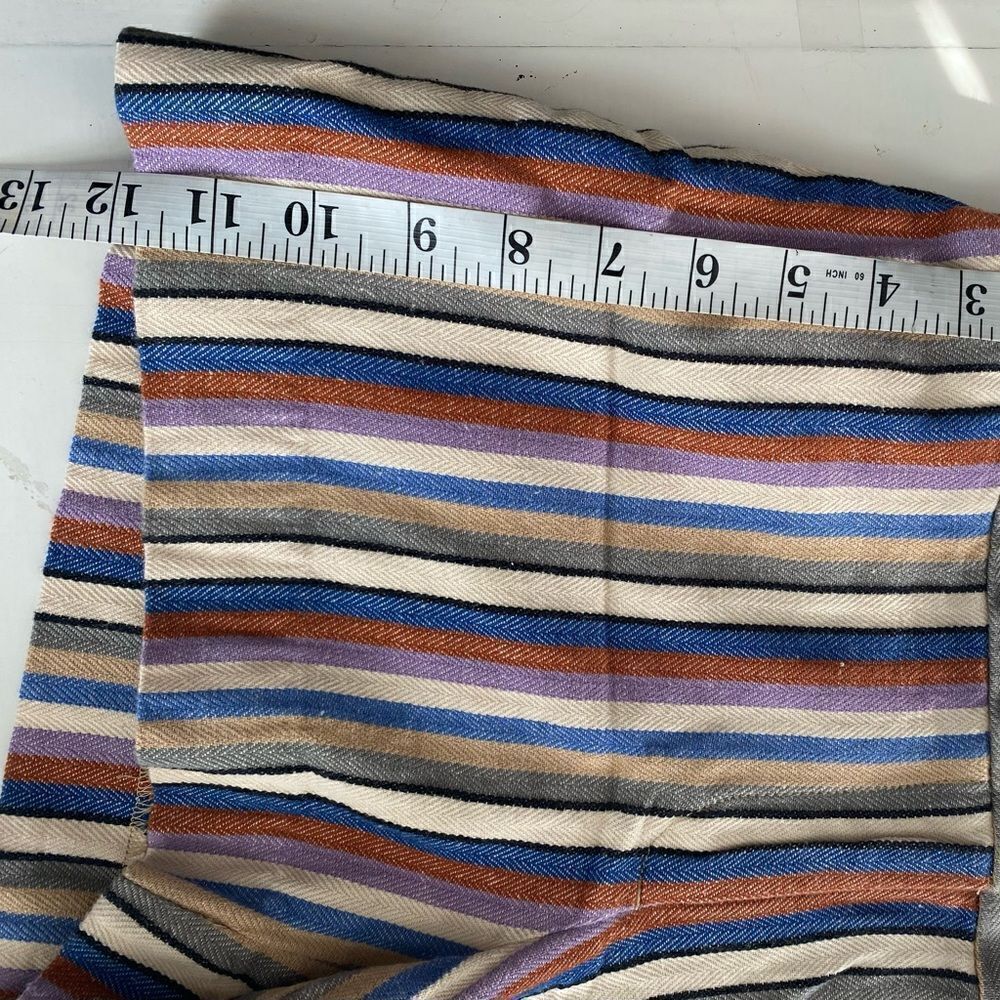 LOFT Riviera Linen Blend Multi-Color Striped Short Shorts Size 4 - Picture 5 of 11